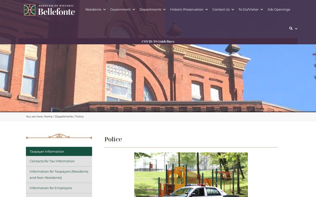 Official Bellefonte Police Department webpage
