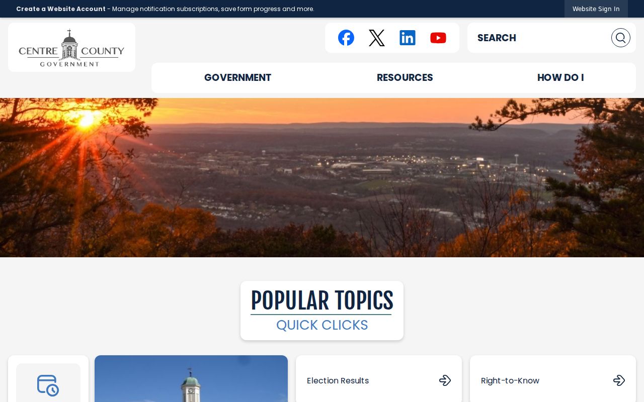 Centre County criminal history government department directory